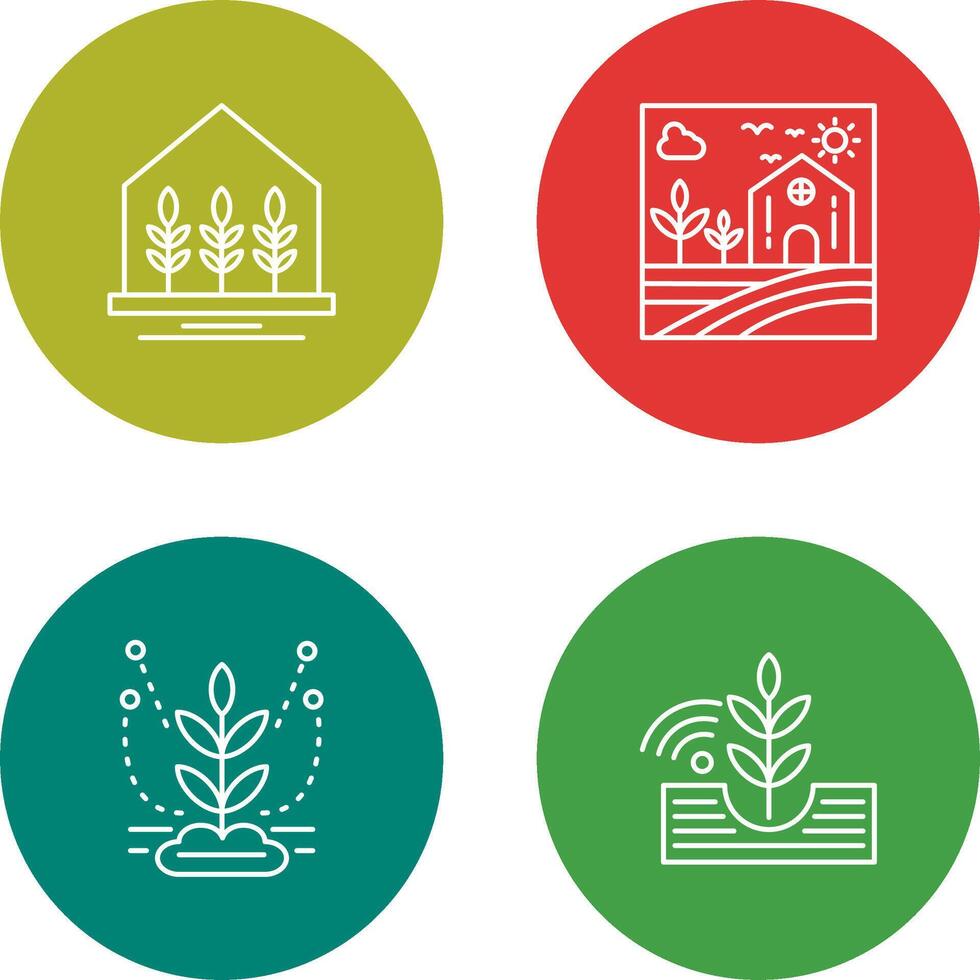 Farm House and Nature Icon vector