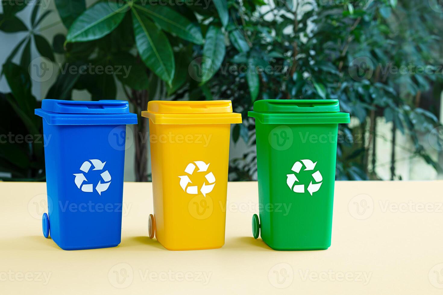 Three tanks for separate garbage photo