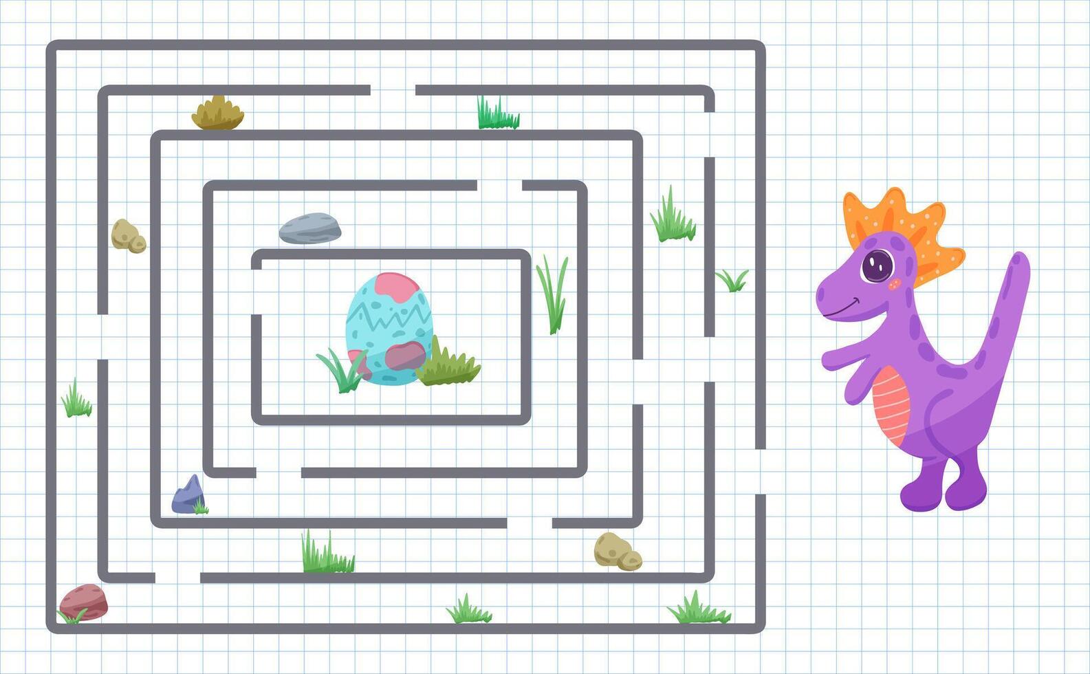 Kids maze game with dinosaur vector