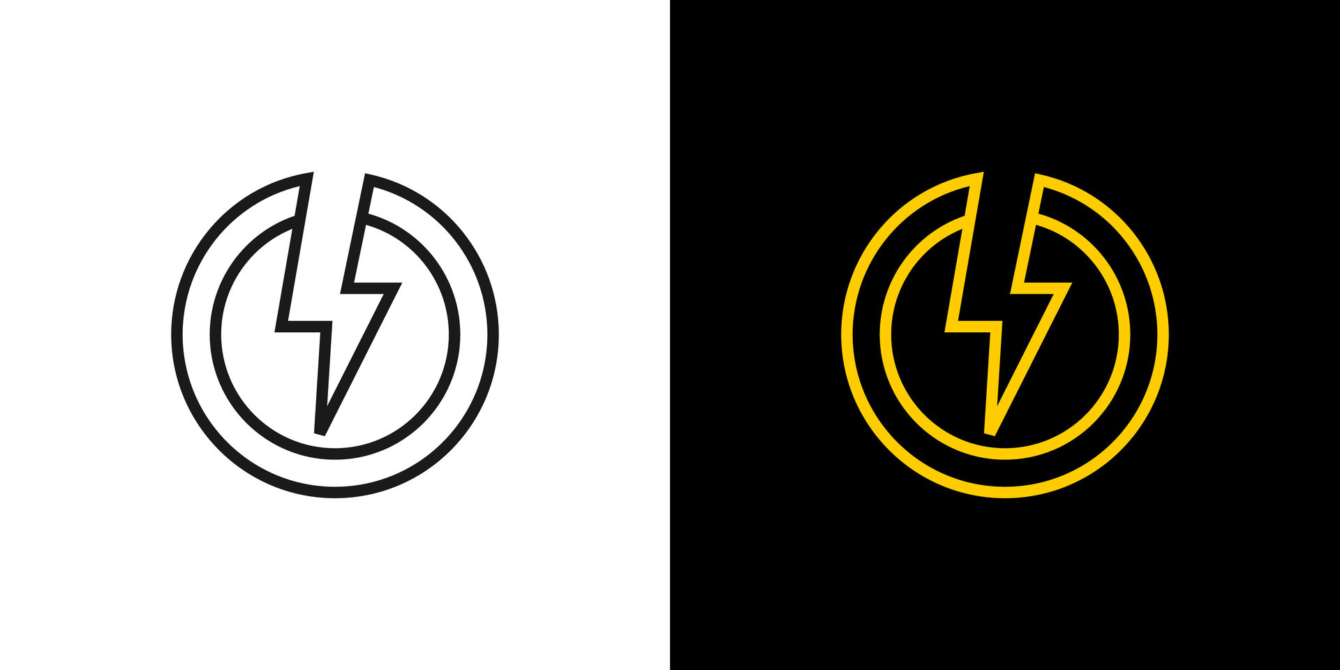 Electric circle outline logo bolt thunder icon symbol 44240765 vector