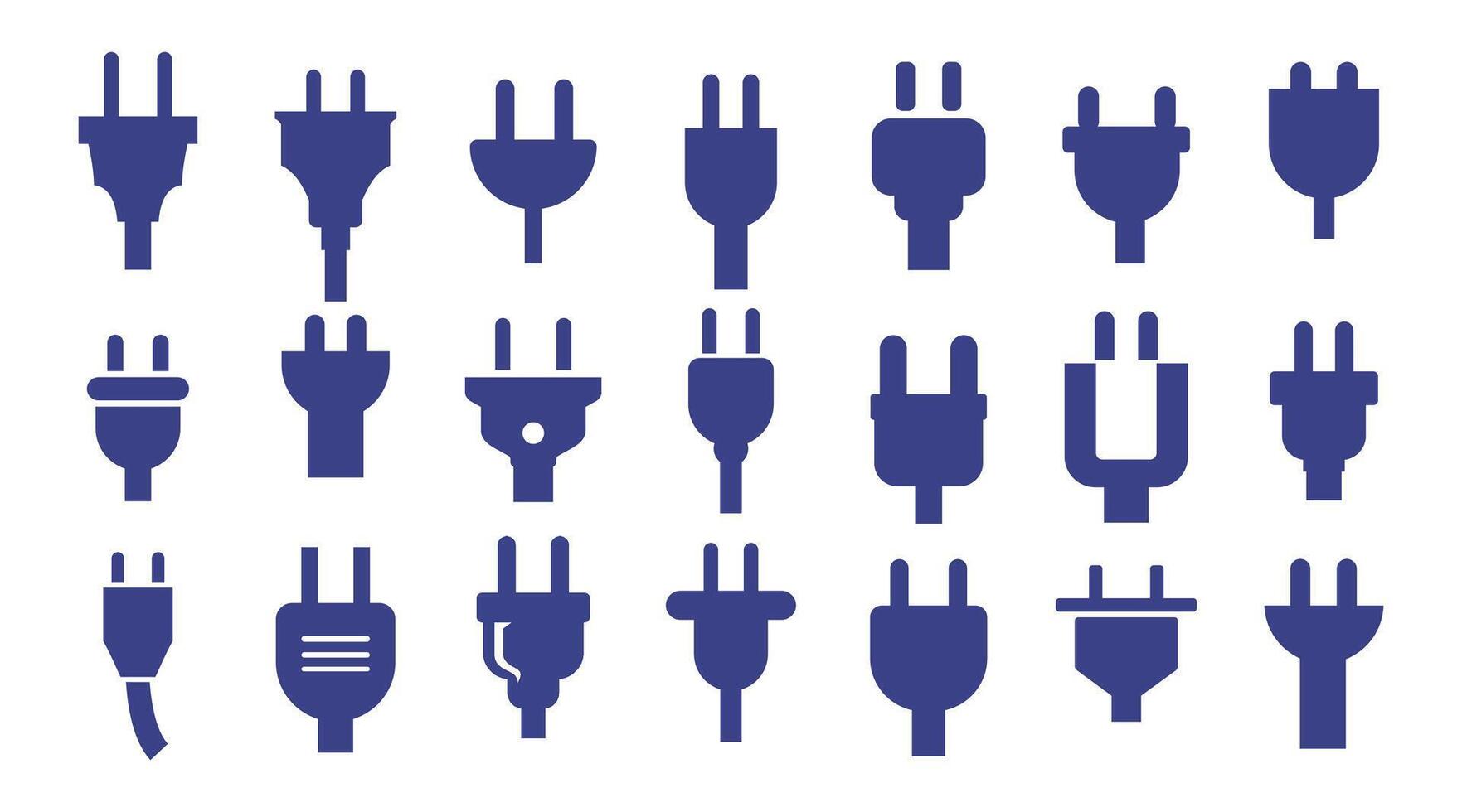 Electric plugs icon symbol set collection vector