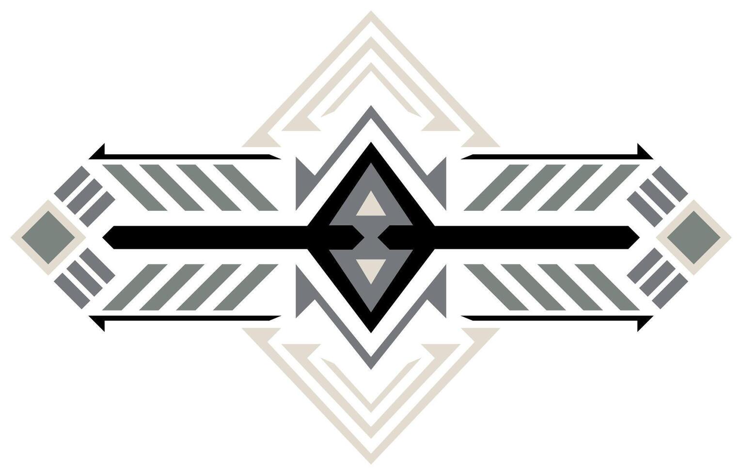 Mexican tribal pattern Ethnic jewelry Aztec Peruvian embroidery Abstract ornament, vector
