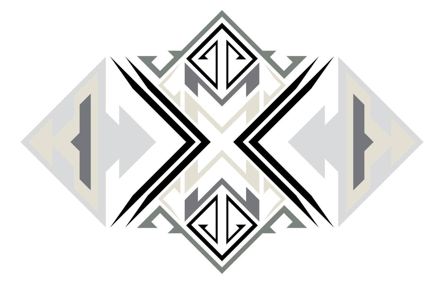 Mexican tribal pattern Ethnic jewelry Aztec Peruvian embroidery Abstract ornament, vector