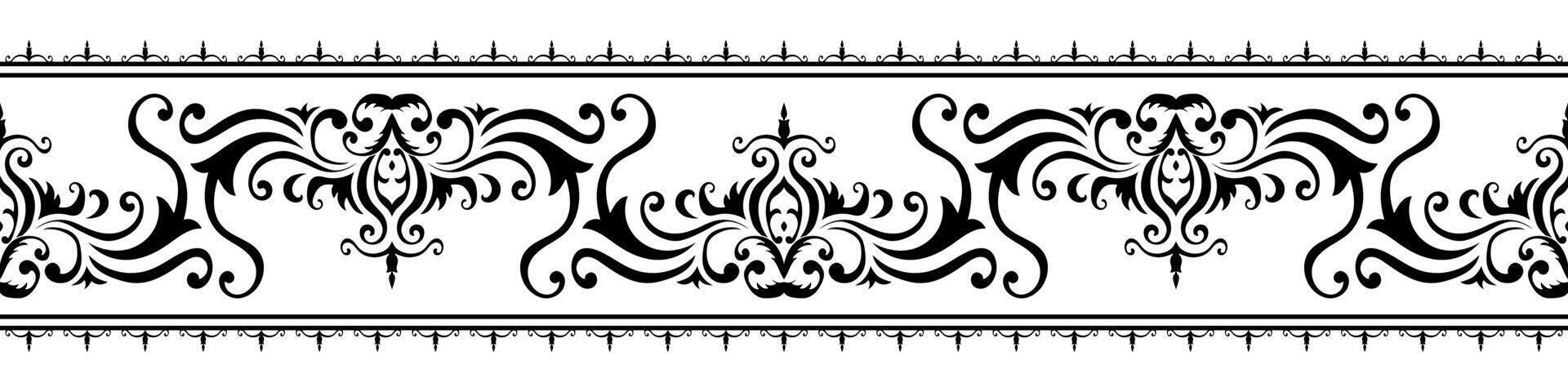 seamless black ethnic tribal pattern ikat border frame vector