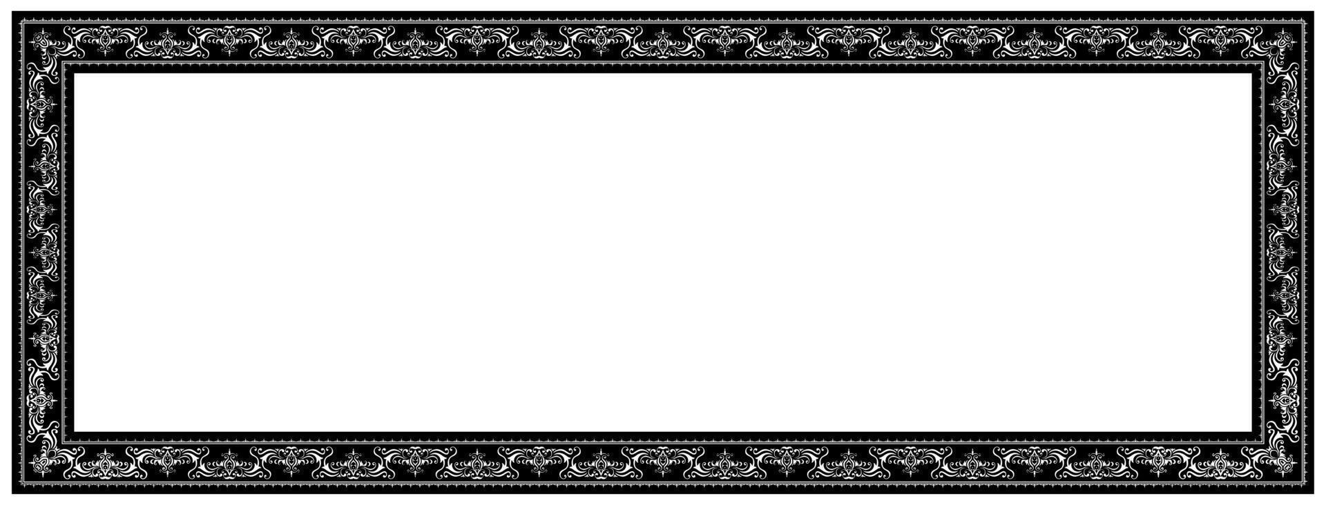 Black frame for name tag Vintage line prayer frame pattern for decoration. vector