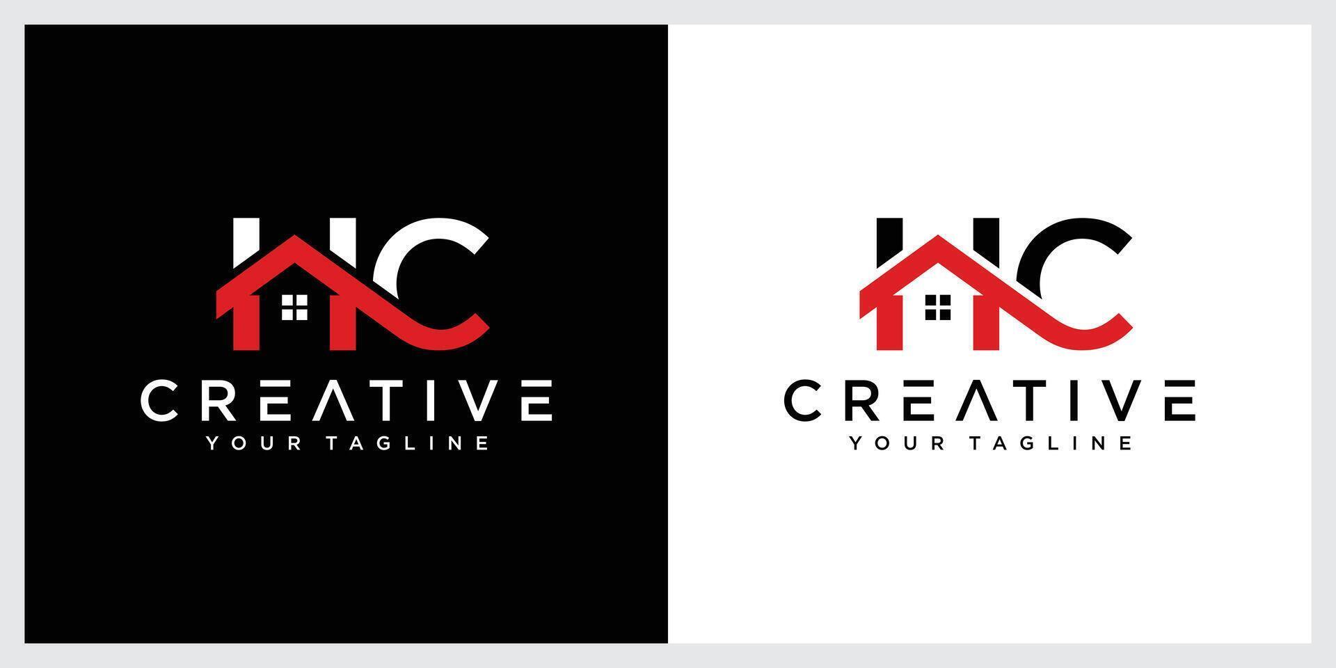 Letter HC home logo for real estate vector