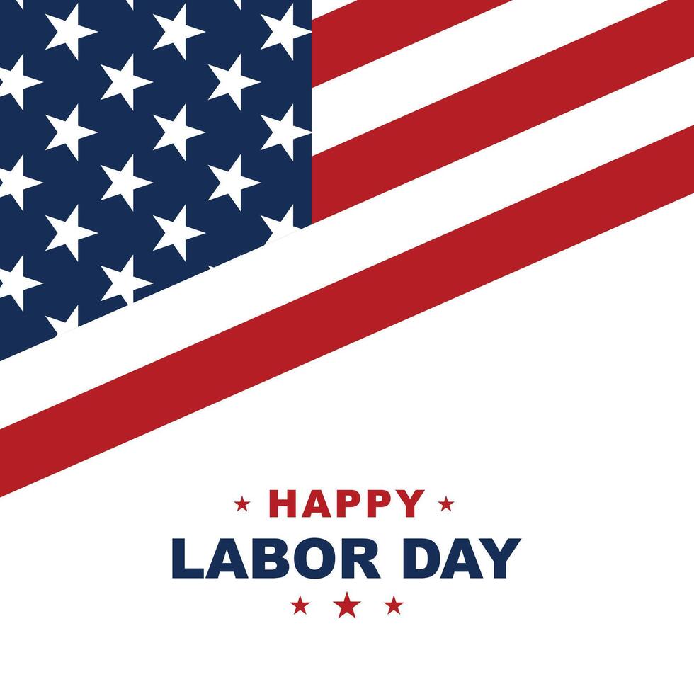 Happy Labor Day greeting card or invitation card. Illustration of an American national holiday with a US flag. vector