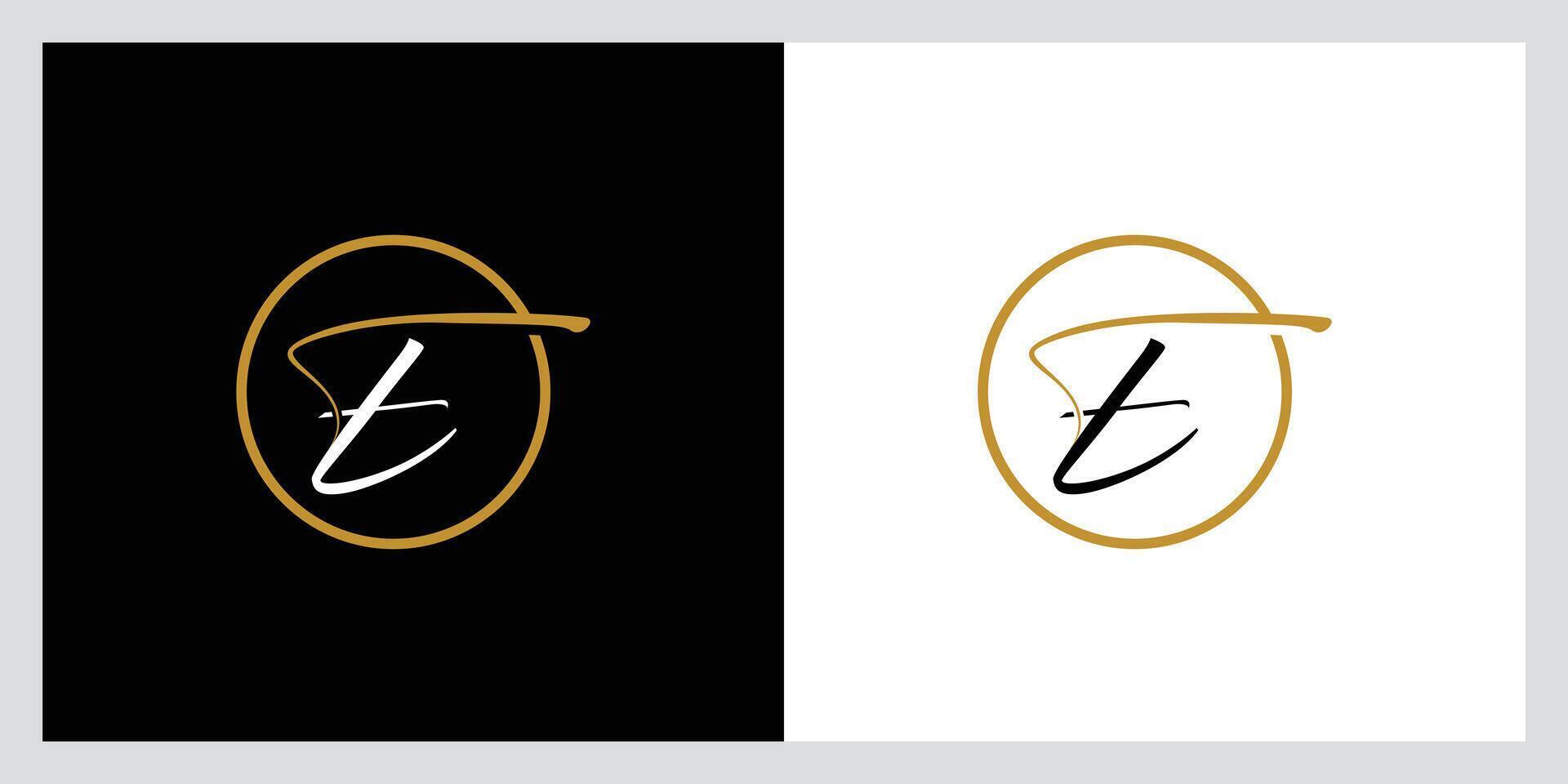 ET Initial Handwriting logo template vector