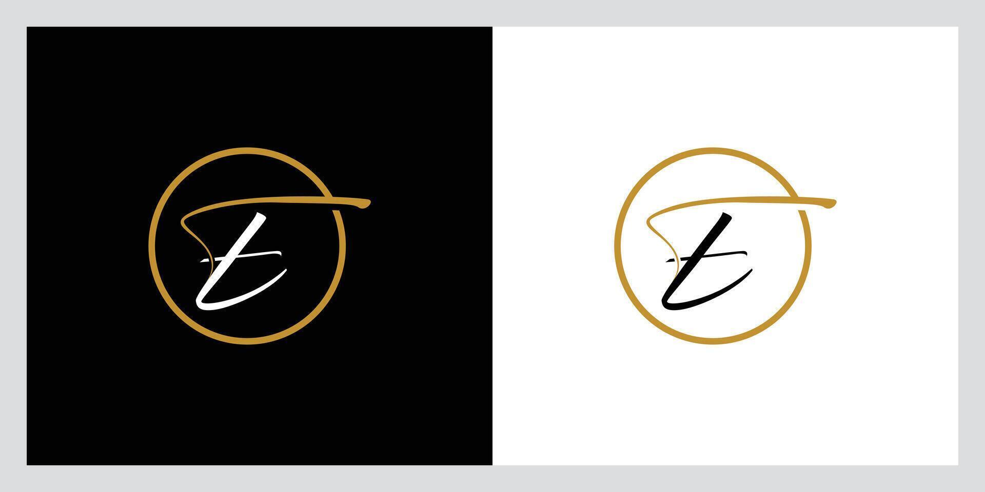 ET Initial Handwriting logo template vector