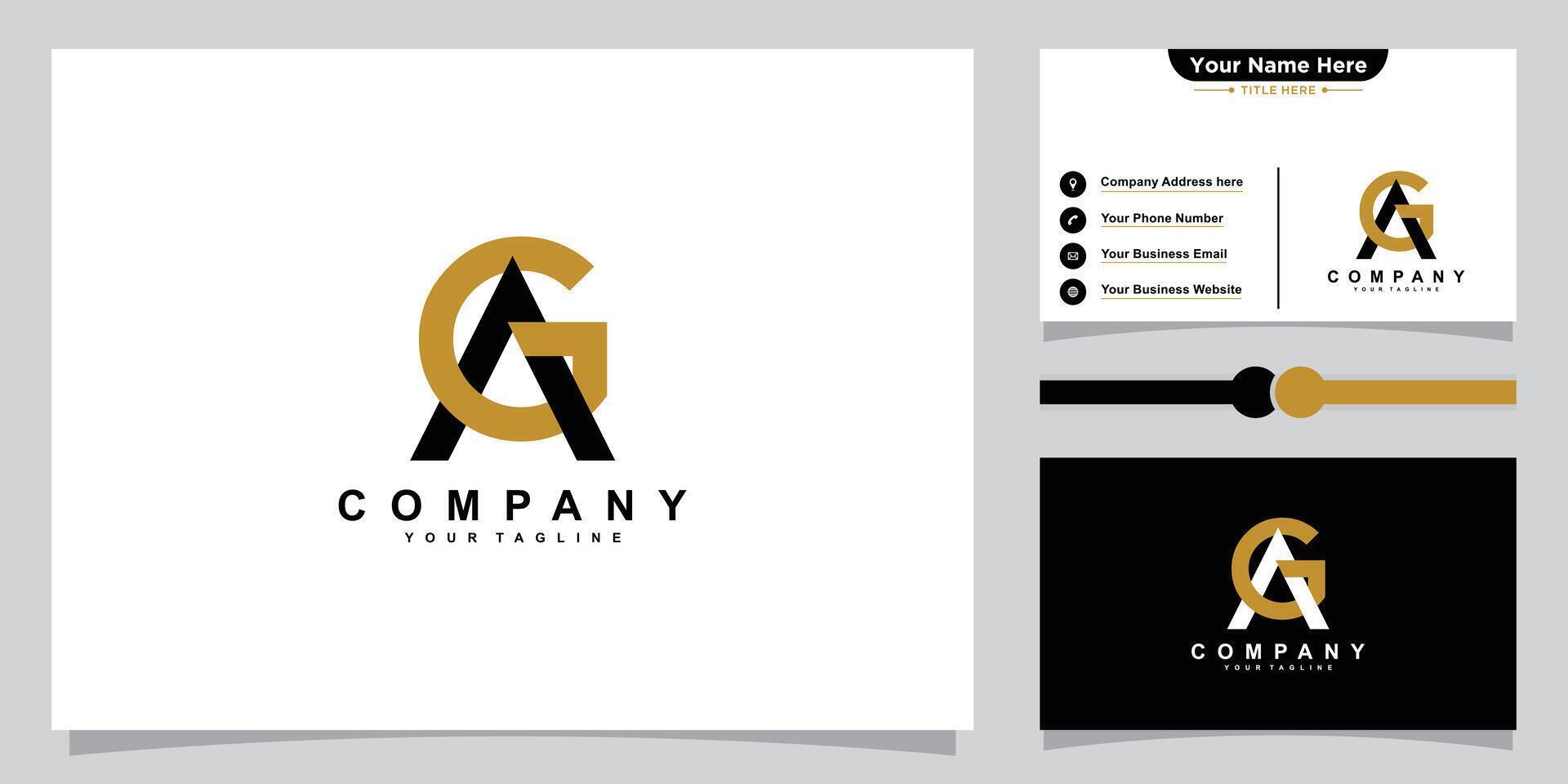 Initial AG, GA Alphabets Letters Logo Monogram vector