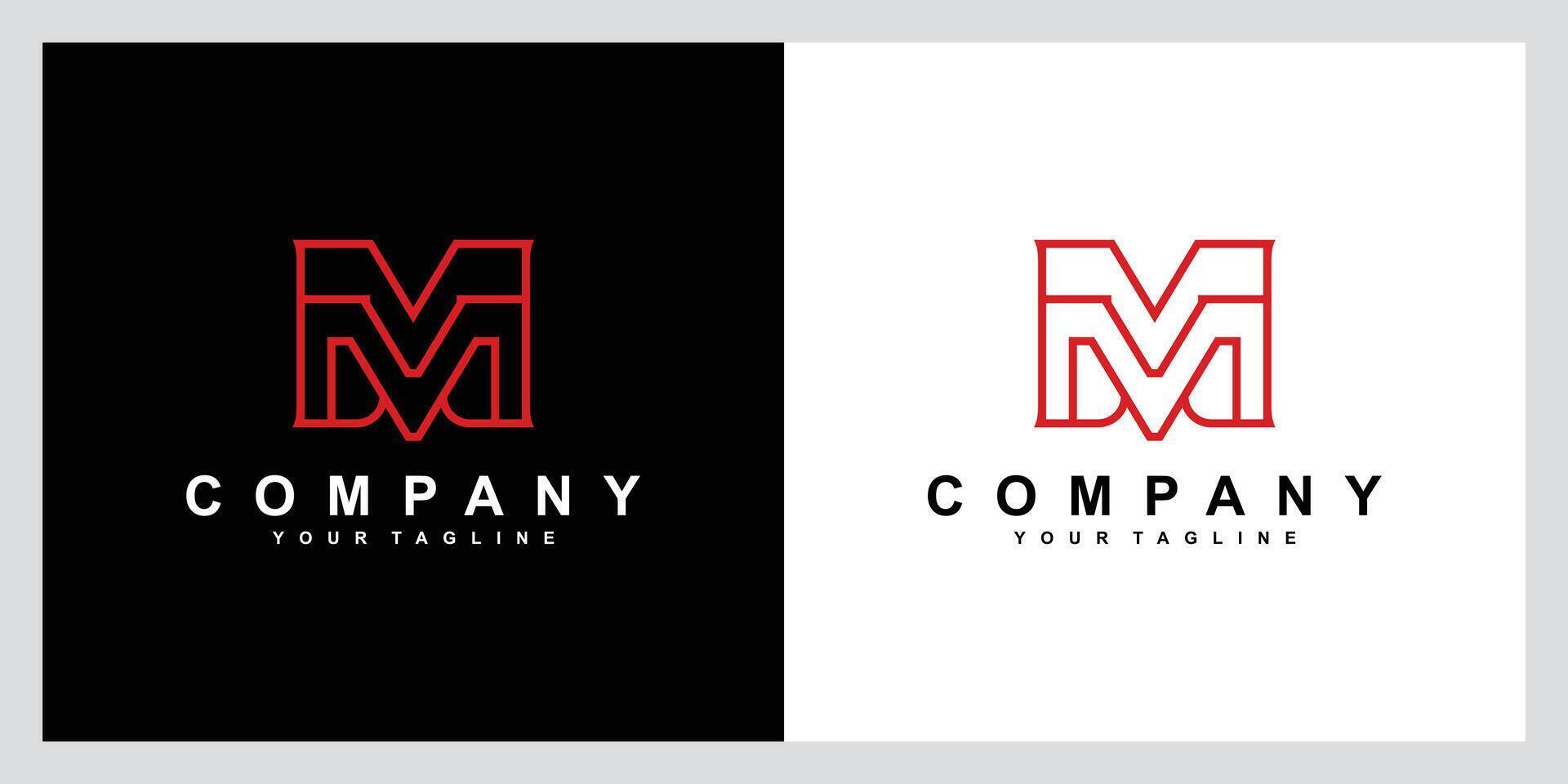 M Letter Initial Logo Design Template vector