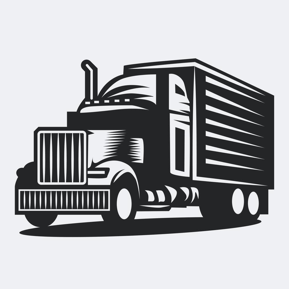 Truck Silhouette, Trucker Silhouettes Illustration Design vector