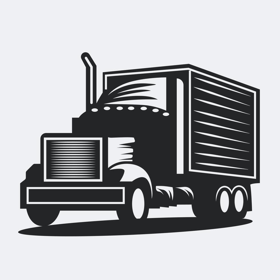 Truck Silhouette, Trucker Silhouettes Illustration Design vector