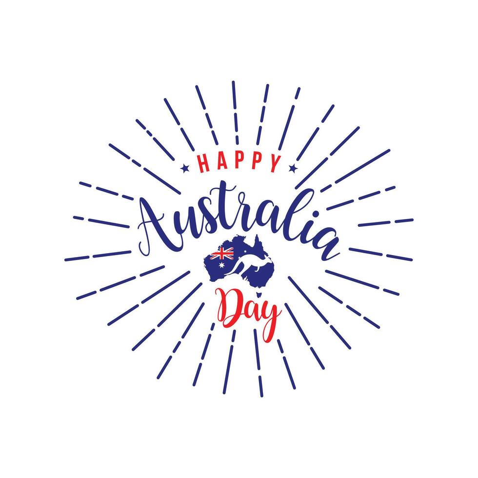 Happy Australia day card lettering. design illustration. vector