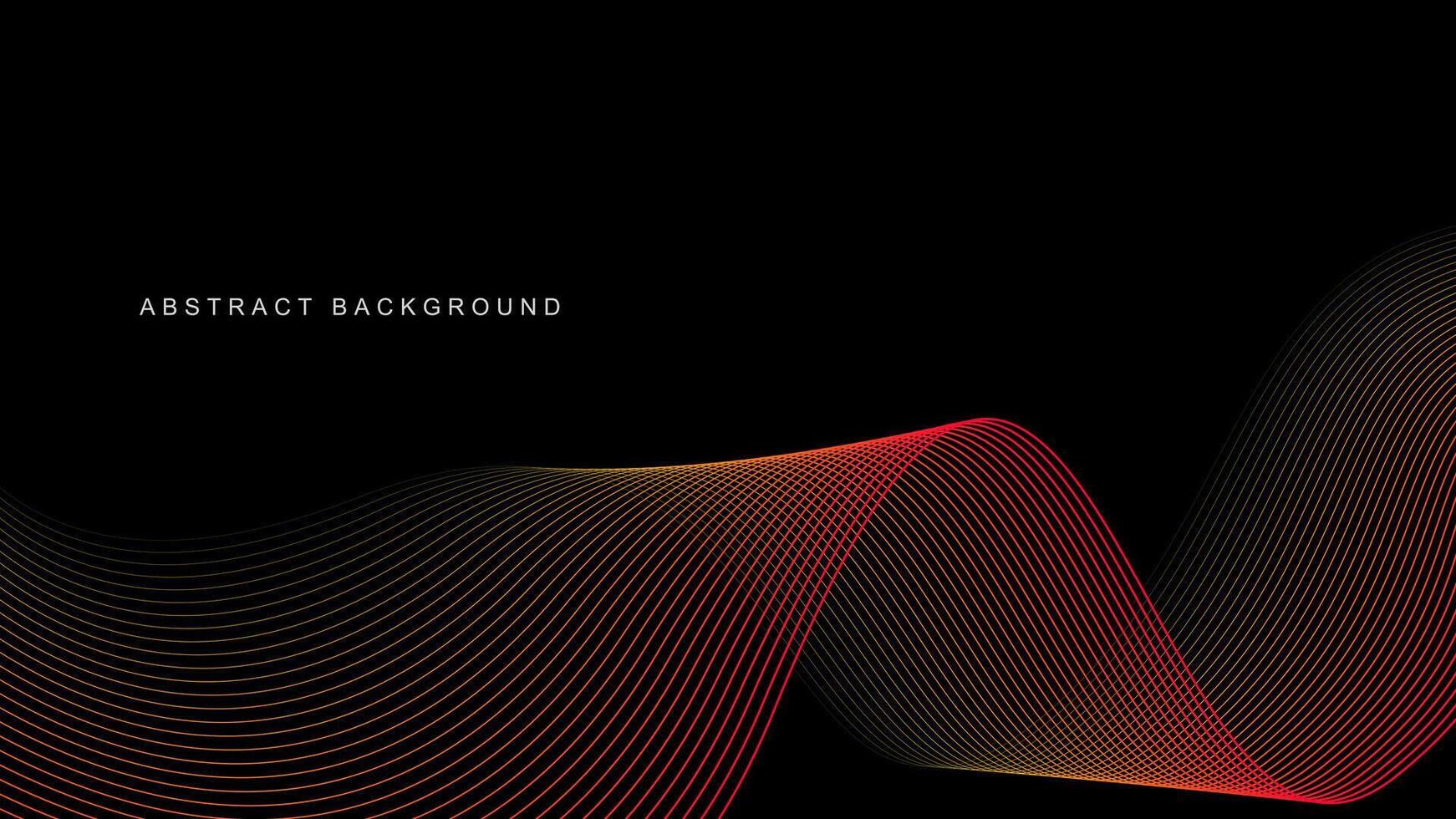 Abstract glowing wave lines on black background. Dynamic wave pattern. Modern flowing wavy lines. Futuristic technology concept. Suit for banner, poster, cover, brochure, flyer, website vector