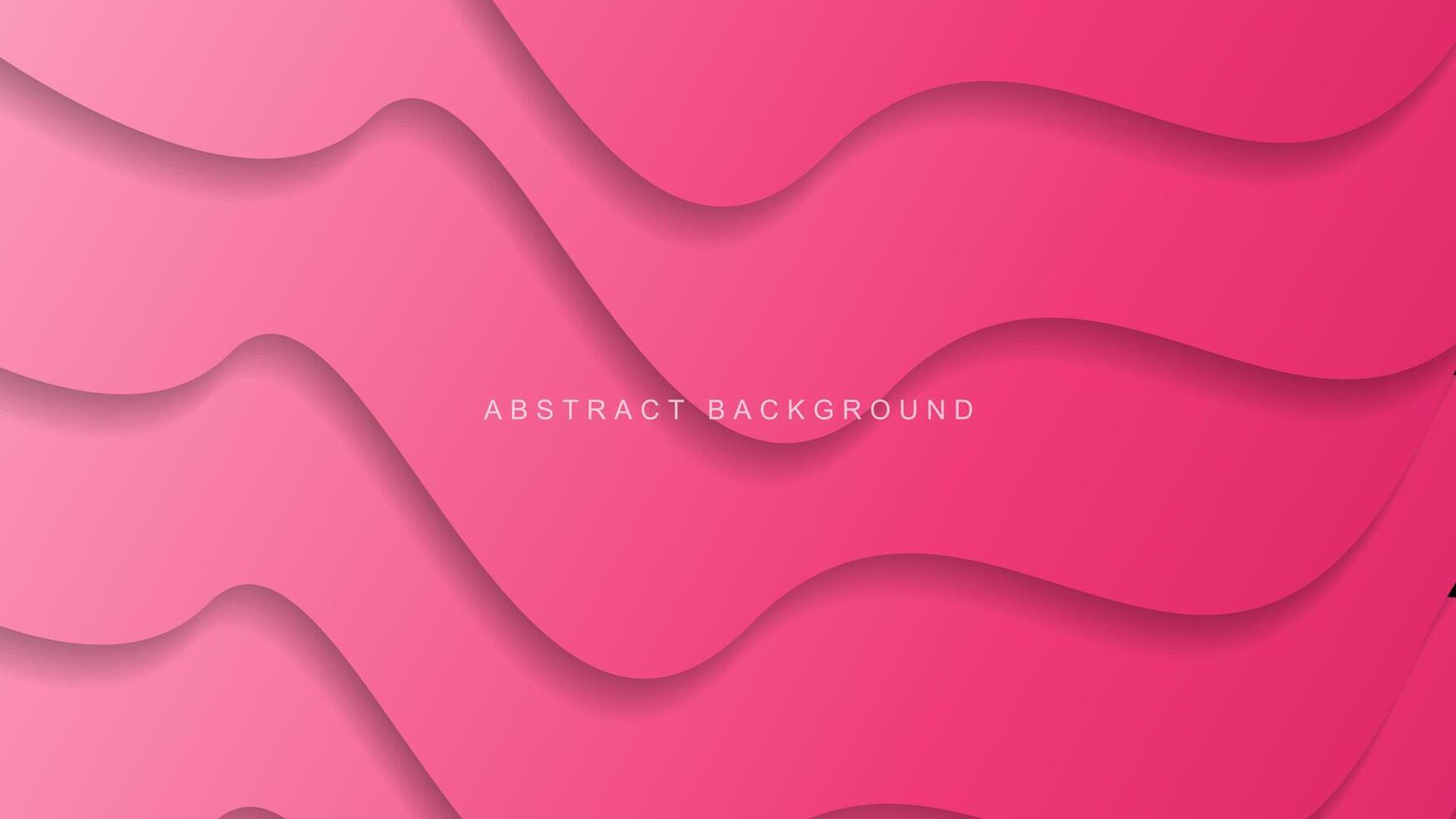 Pink paper waves abstract banner design. minimalist pastel wavy background vector