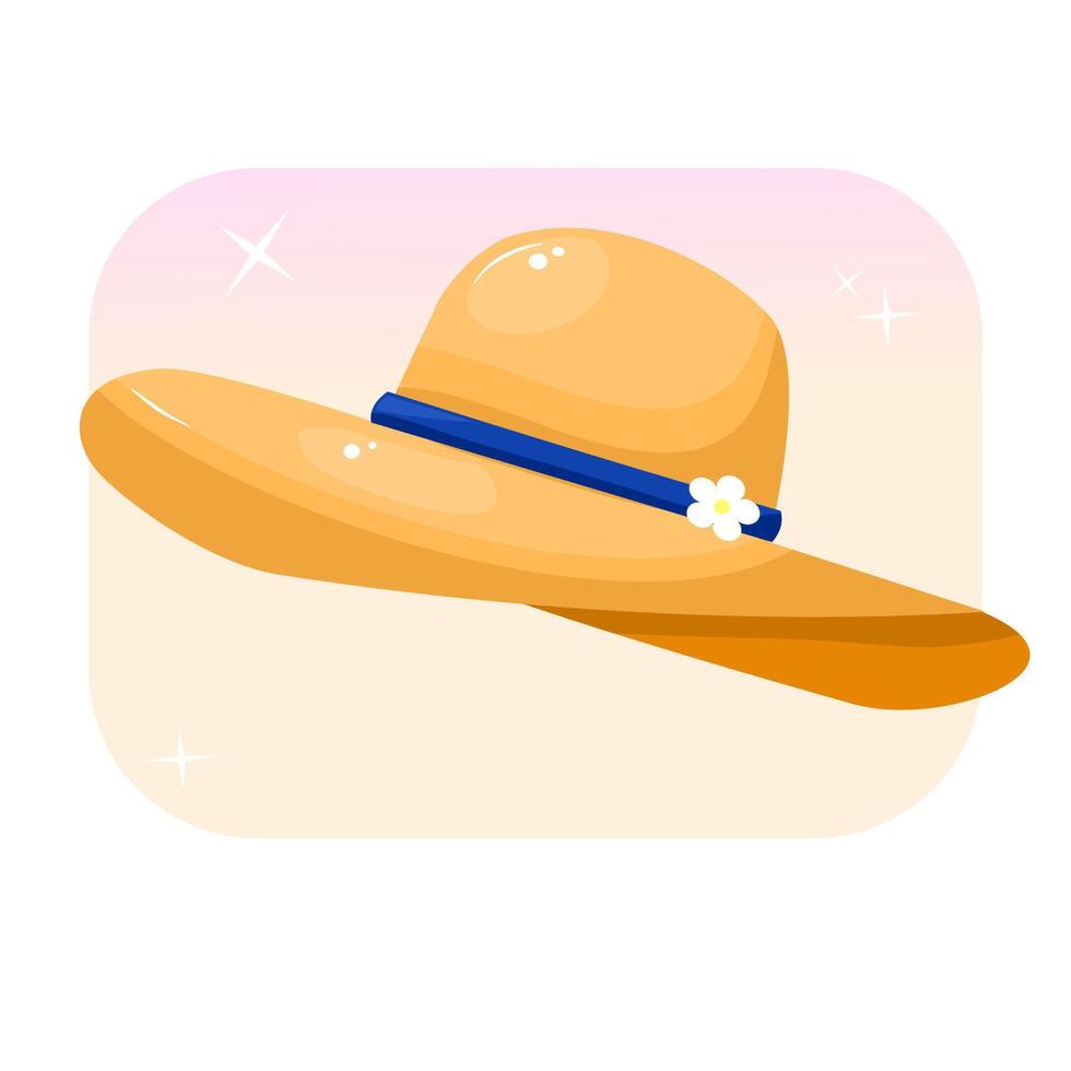 Beach hat in summer vector