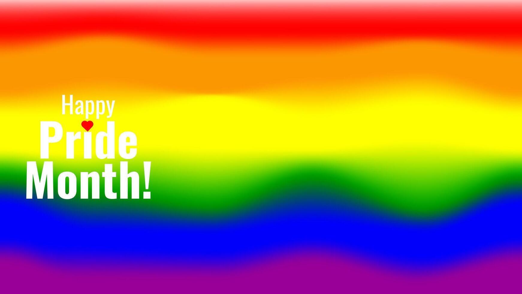 LGBTQ banner with symbols celebrating Pride Month. Rainbow background. Gay pride parade. illustration. vector