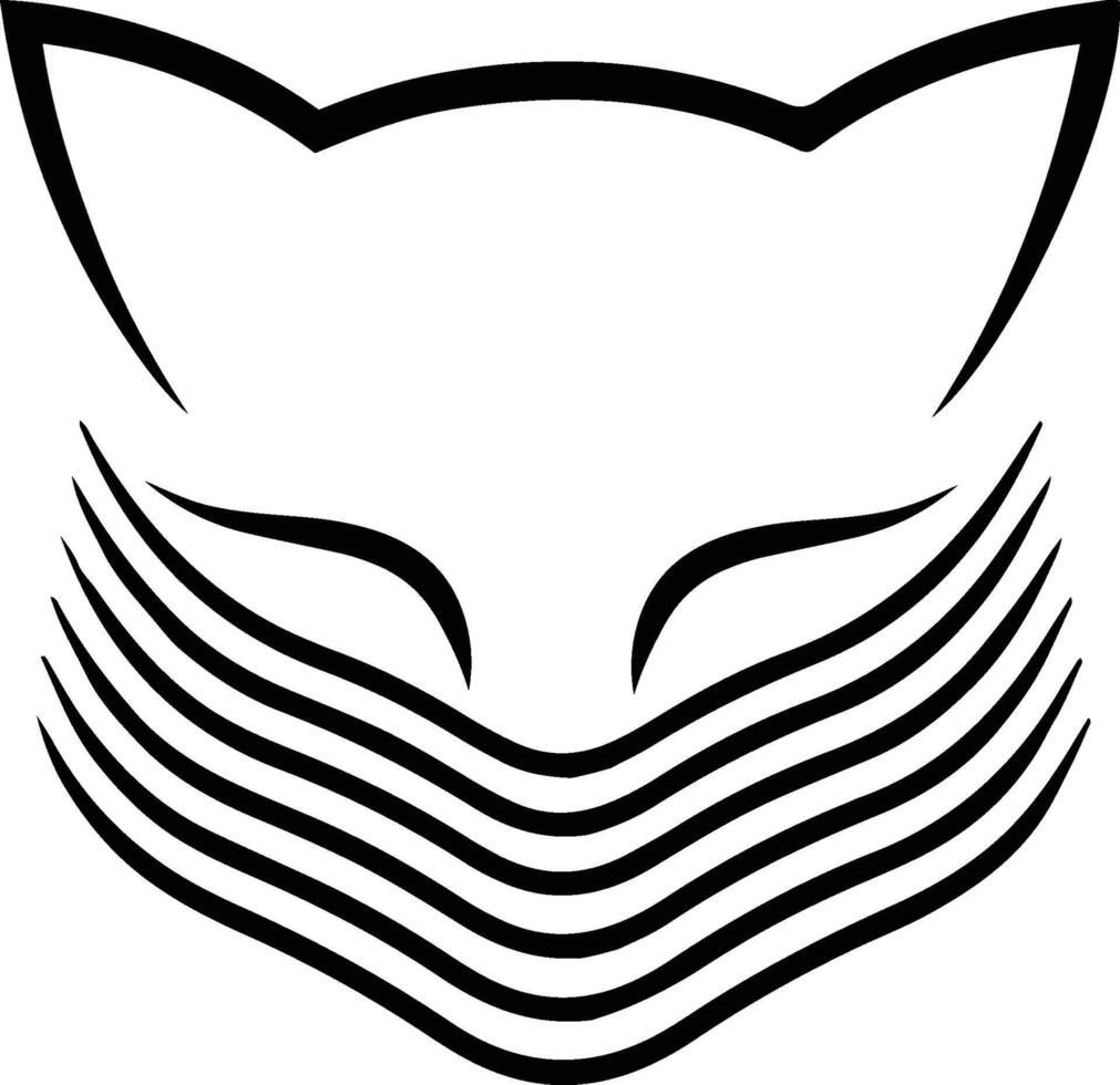 Minimal cat logo vector