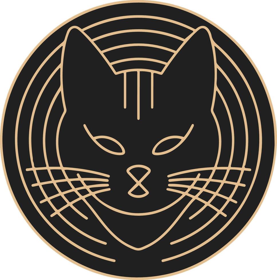 Minimal cat logo vector