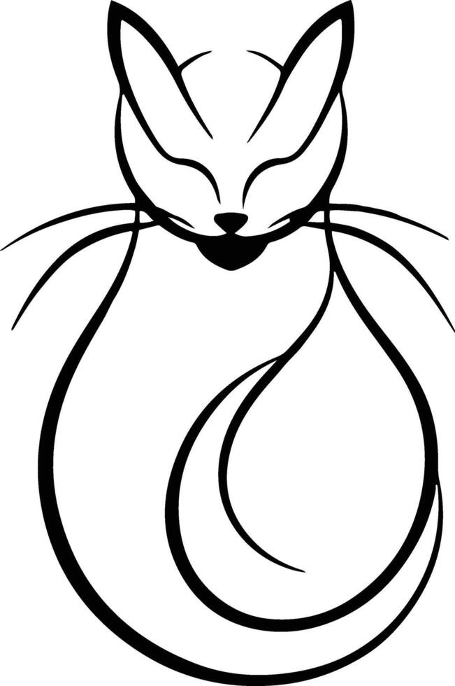Minimal cat logo vector