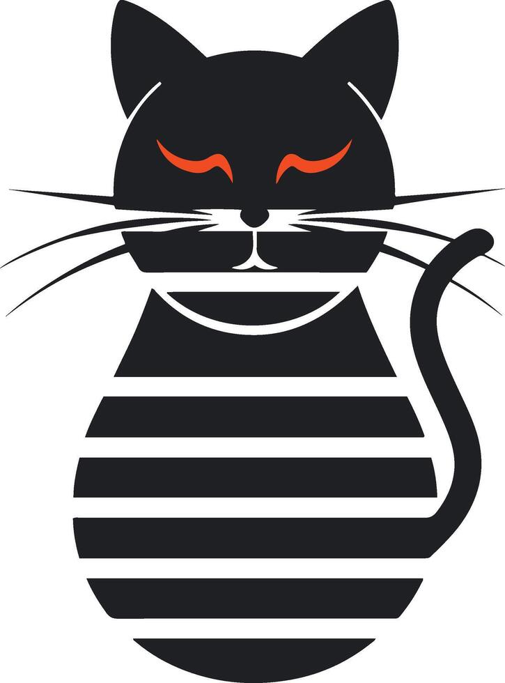 Minimal cat logo vector
