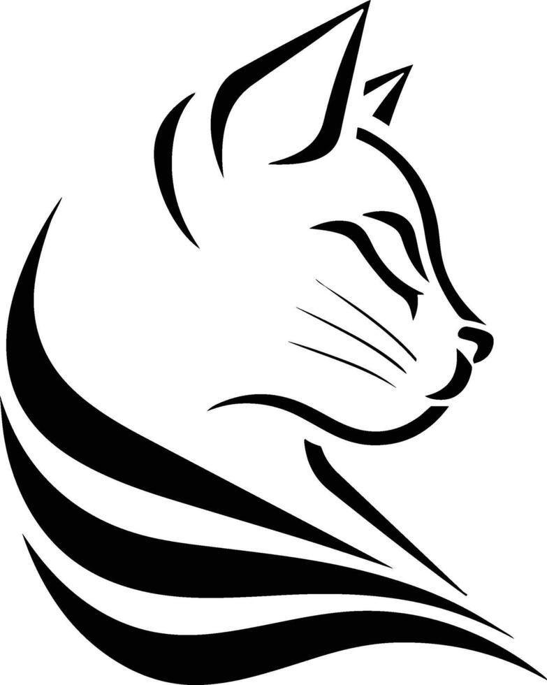 Minimal cat logo vector