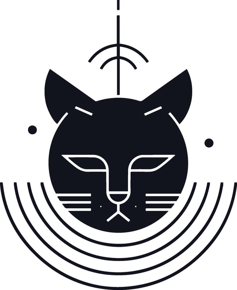 Minimal cat logo vector