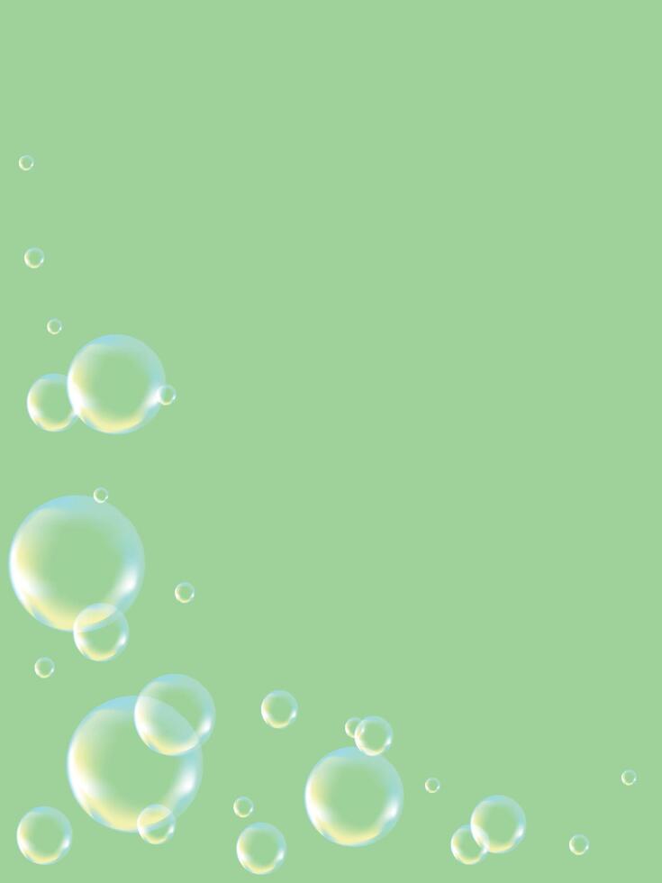 light green Vertical background, banner with soap bubbles vector