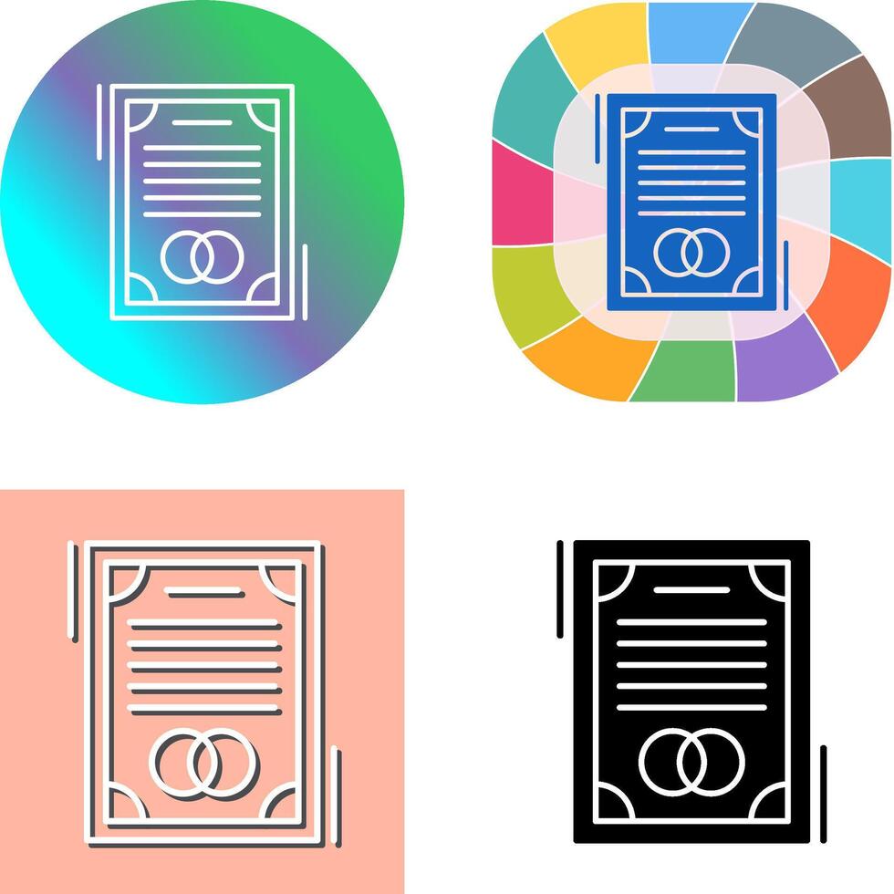 Wedding Contract Icon Design vector