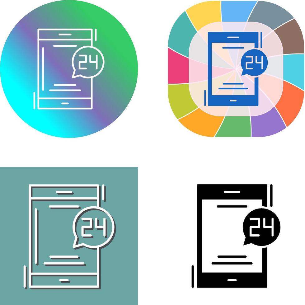 24 Hours Icon Design vector