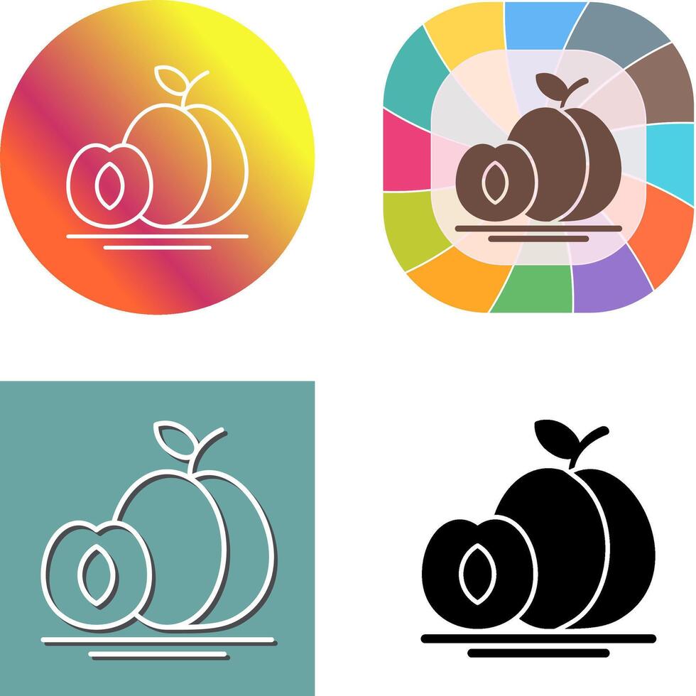 Apricot Icon Design vector