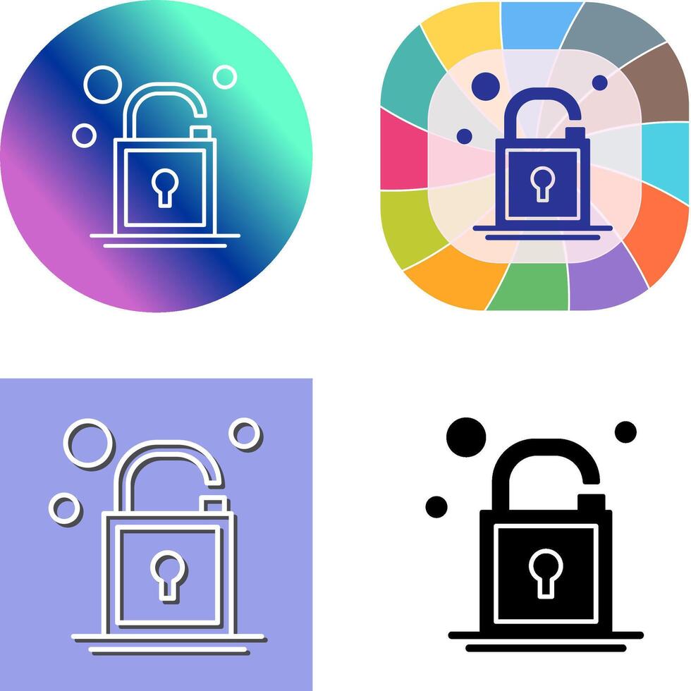 Open Lock Icon Design vector