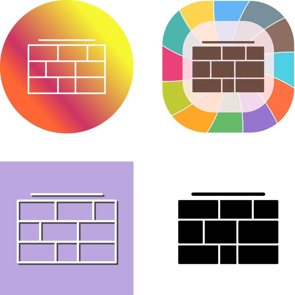 Brick wall Icon Design vector