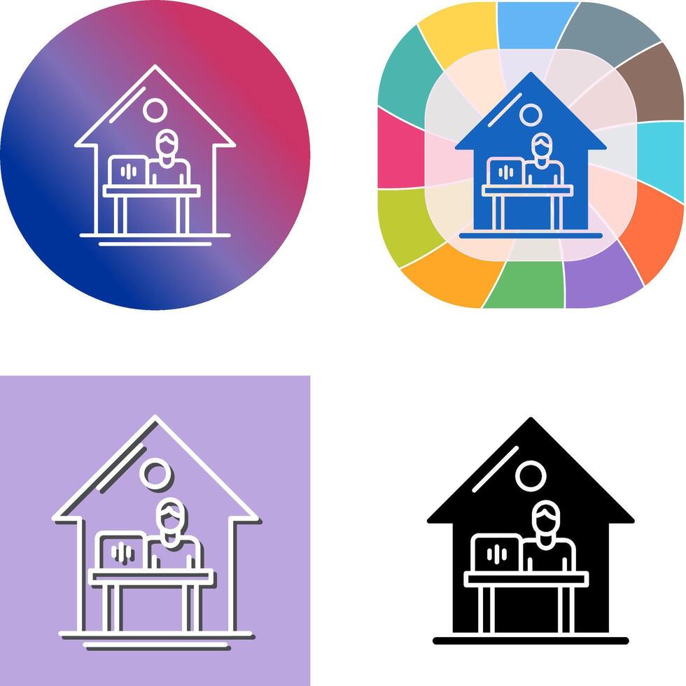 Work At Home Icon Design vector