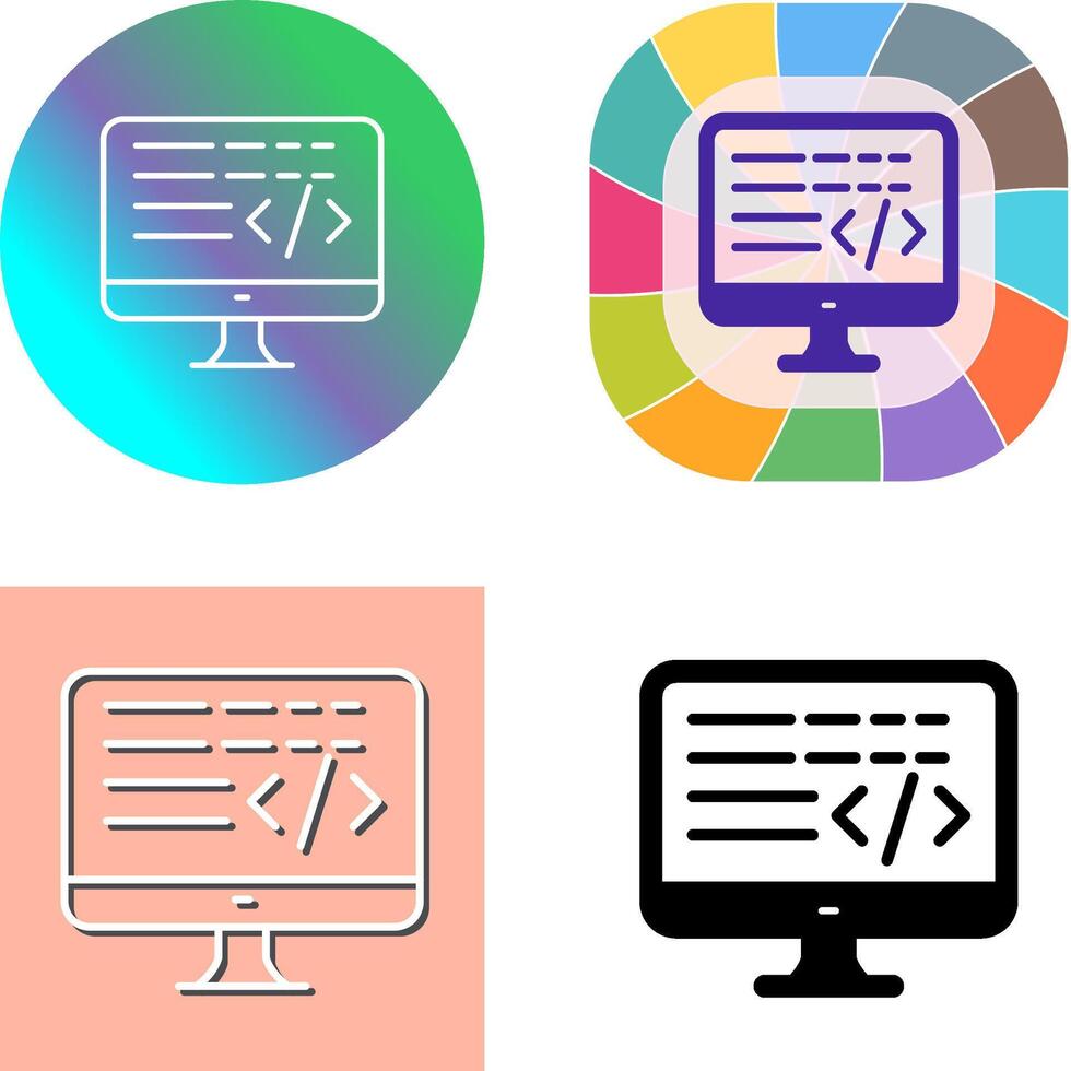 diseño de icono de codificación vector