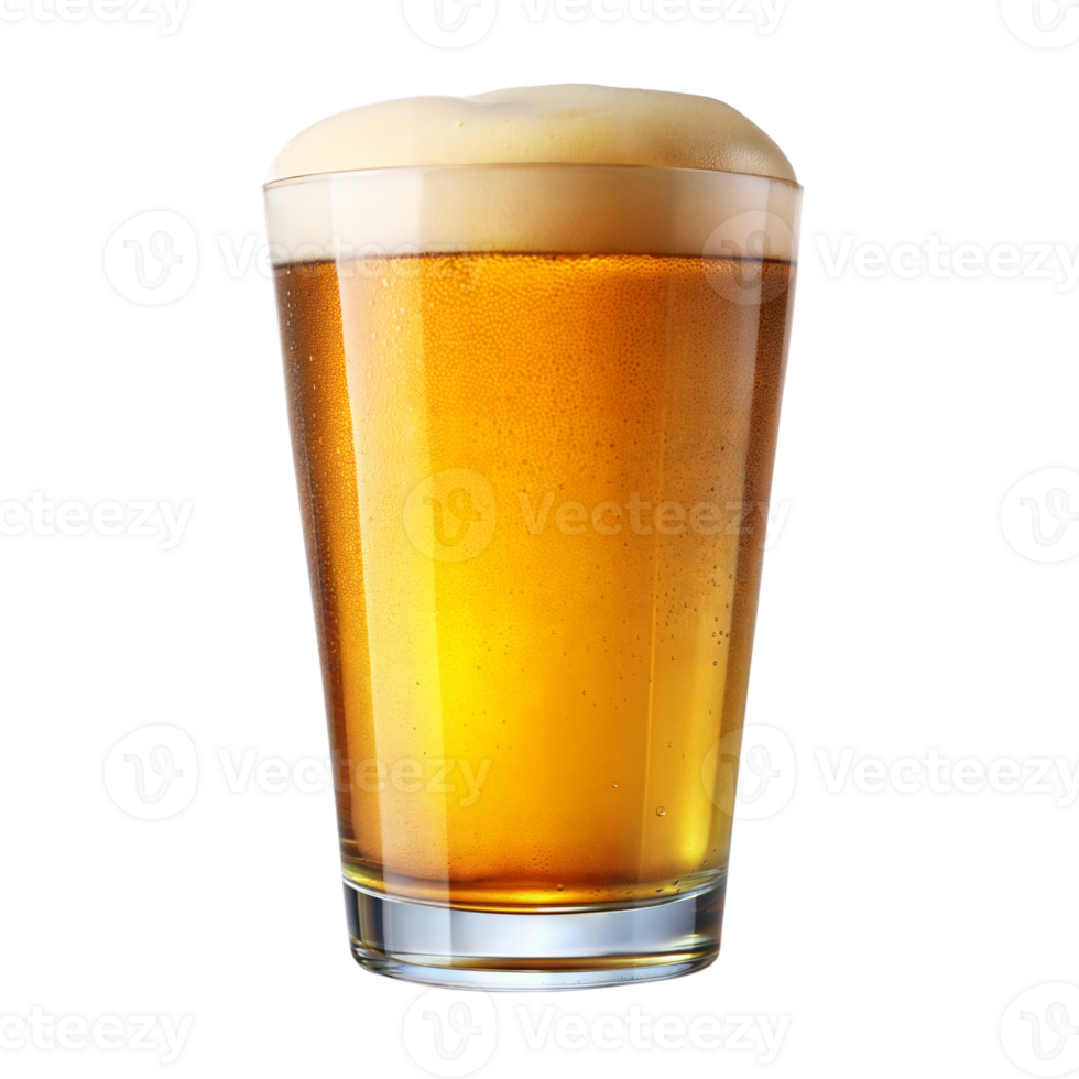 A refreshing pint of beer with a creamy foam top png