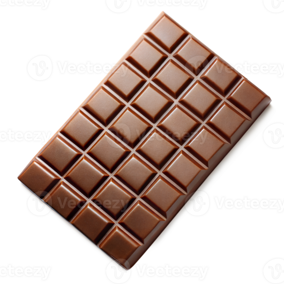 A full, unwrapped milk chocolate bar with clean squares png