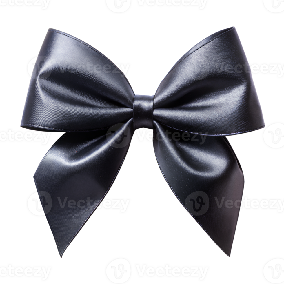A sleek black satin bow tie ready for elegant events png
