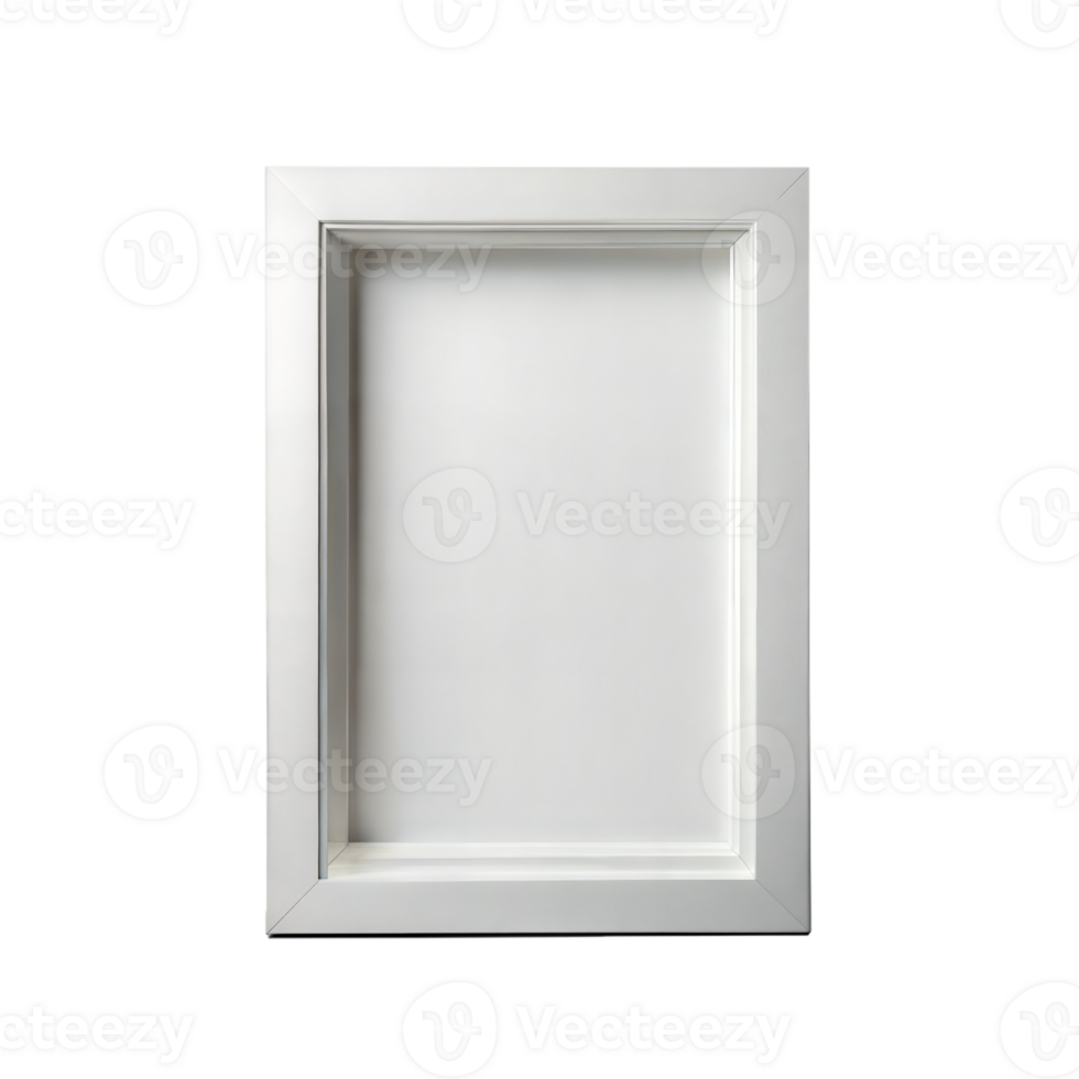 Elegant empty silver picture frame on a transparent background png