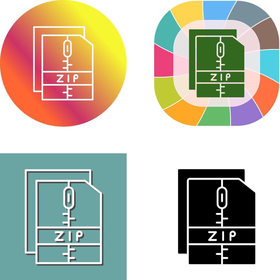 Zip File Icon Design vector