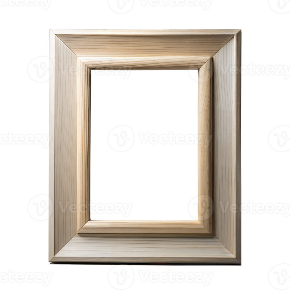 Elegant wooden frame on a transparent background png