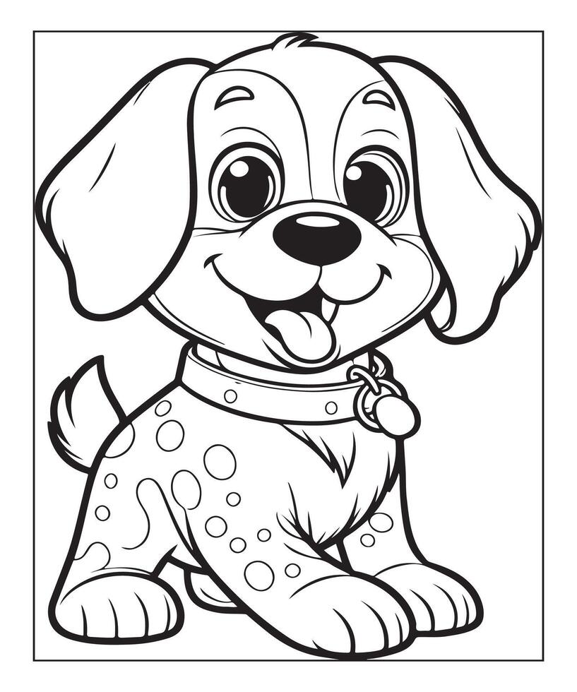 dog coloring page for kids vector