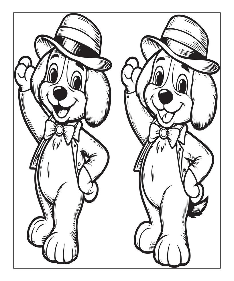 dog coloring page for kids vector