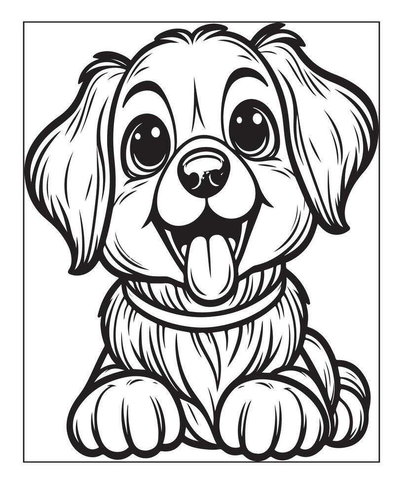 dog coloring page for kids vector
