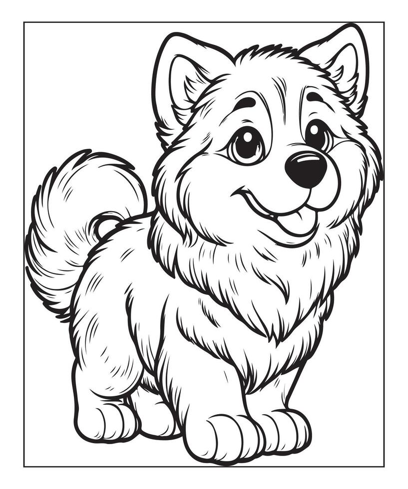 dog coloring page for kids vector