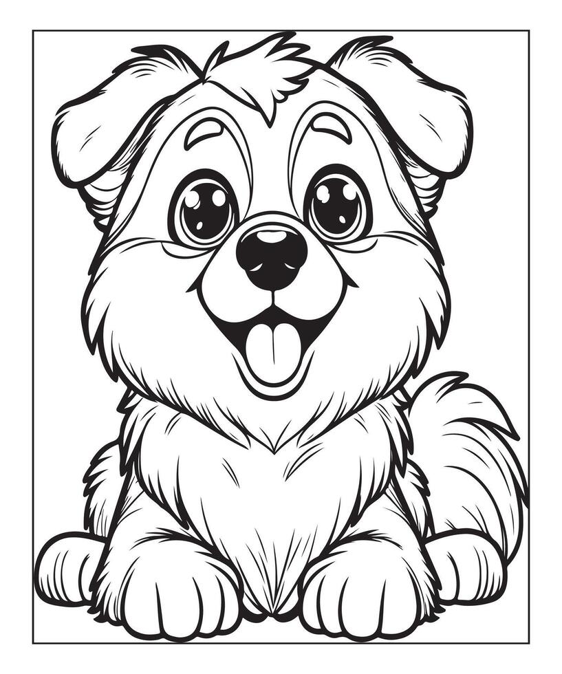 dog coloring page for kids vector