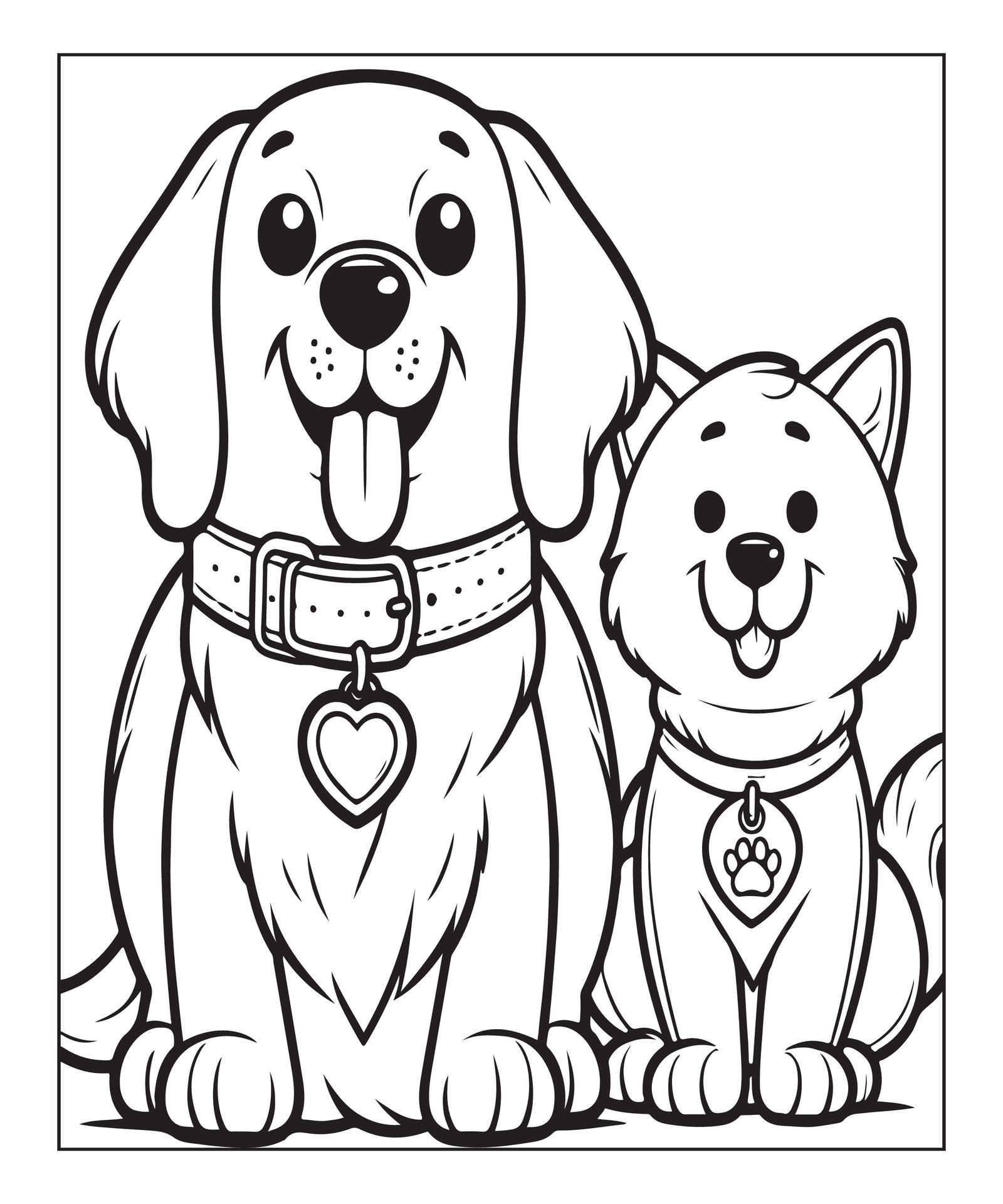 dog coloring page for kids 44243004 Vector Art at Vecteezy