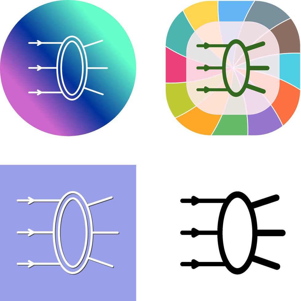 Refraction Icon Design vector