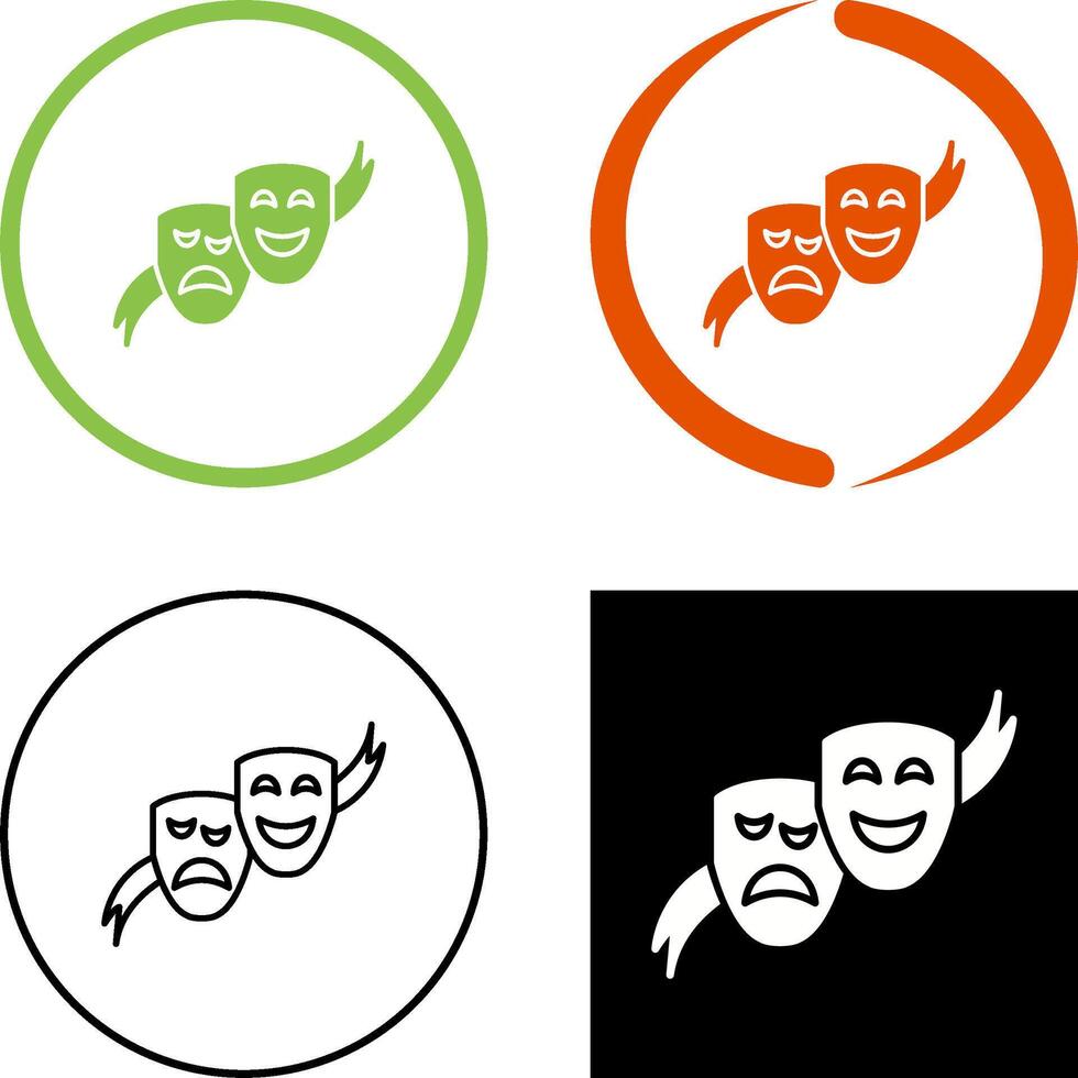 Theater Masks Icon Design vector
